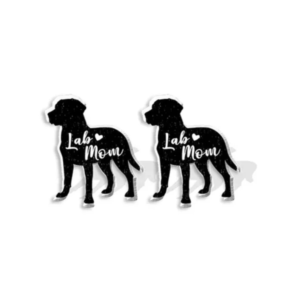 Black Lab Mom Stud Earrings